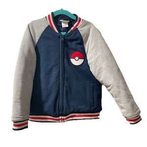 Pokémon Trainer Bomber Jacket Kids Size 5/6 Full Zip 2023 Nintendo Game Pokemon